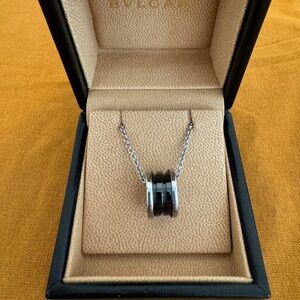 Elegant Silver and Black Necklace